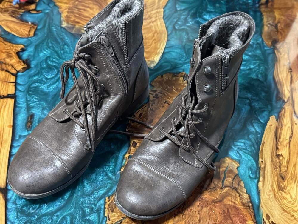 Women Ankle Boots Round Toe Low Heel Lace Up Side Zipper Military Combat Boots